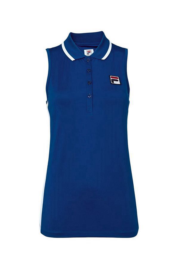 Camisas Polo Fila Mujer Azules / Blancas - Acqua Sole Sleeveless Racerback - España 971483RJW